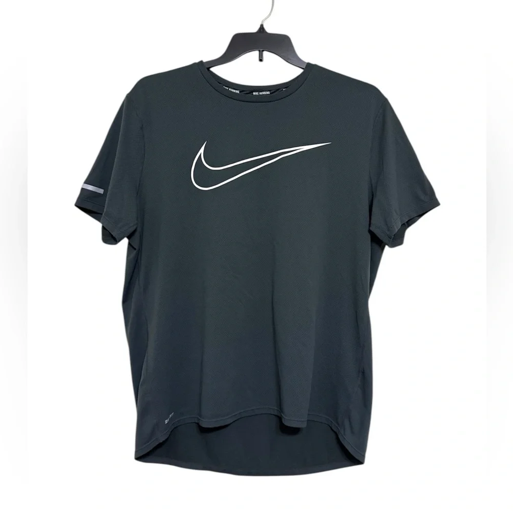 Nike Running Dri-Fit T Shirt Short Sleeve Gray Tee Sweat-Wicking Men’s Size XL